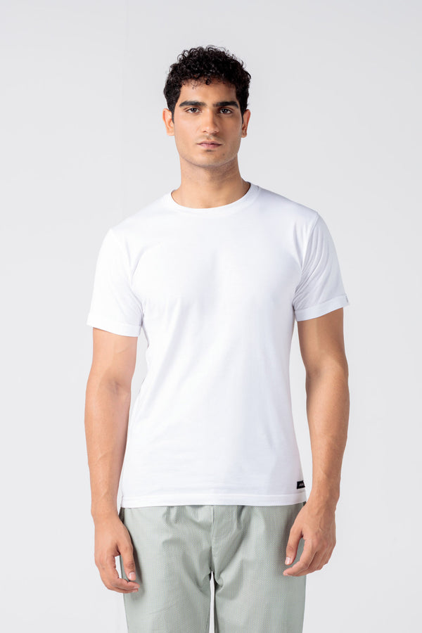 Crew Neck White Undershirt