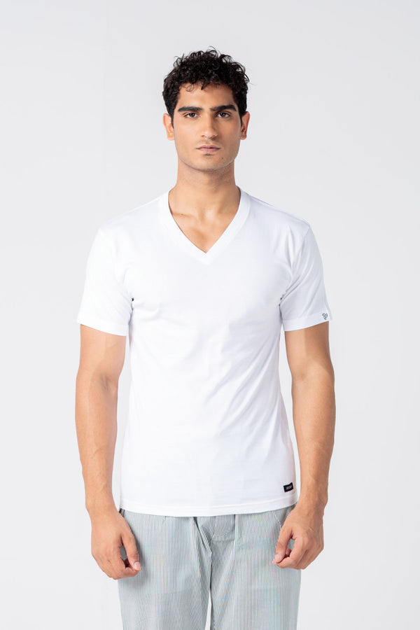 Classic V-Neck White Undershirt