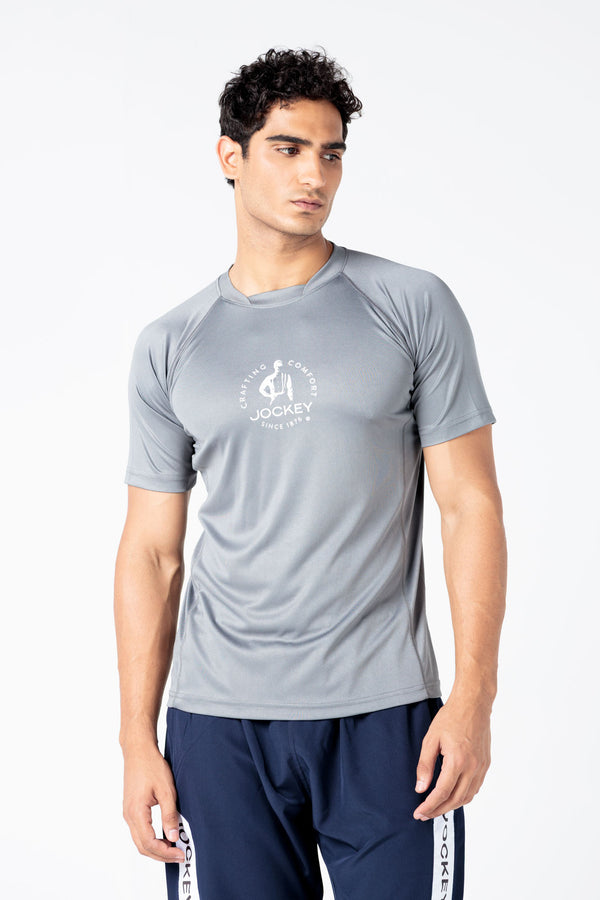 Sport Half Sleeves Crew Neck Printed Shirt