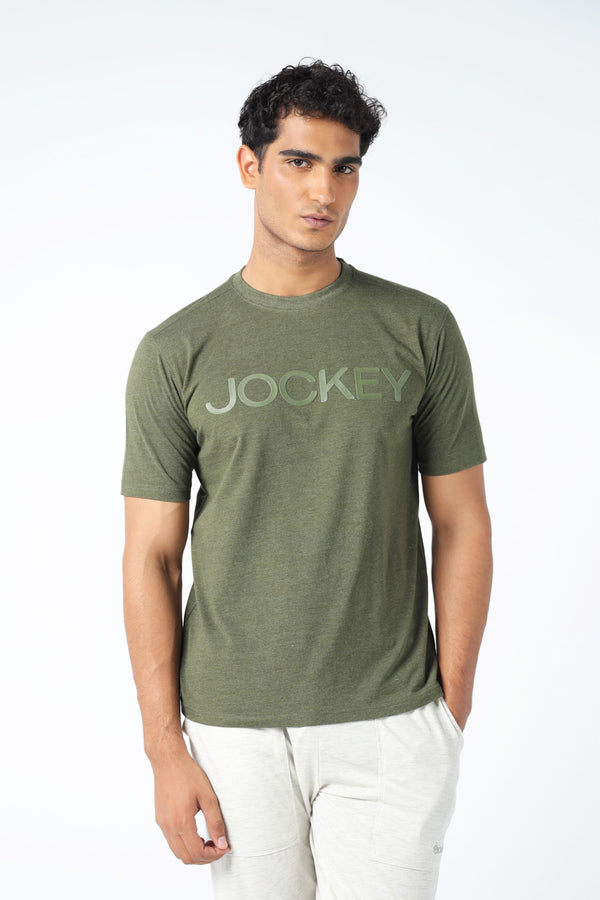 Jockey® Half Sleeves Crew Neck Printed Logo Shirt