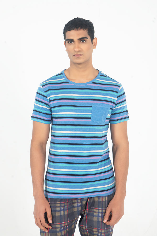 Jockey® Half Sleeves Crew Neck Yarn Dyed Shirt