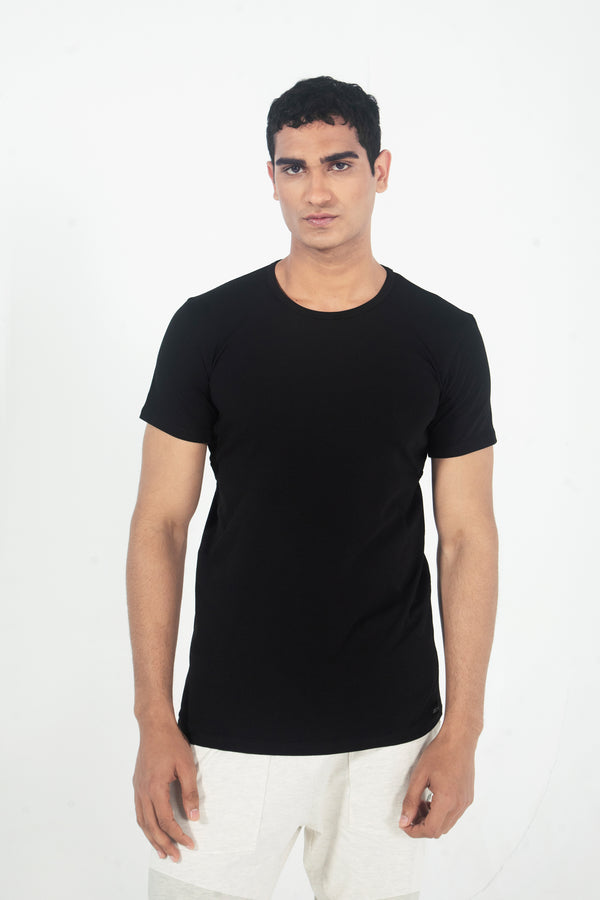 Sweat Proof Black Crew Neck Shirt