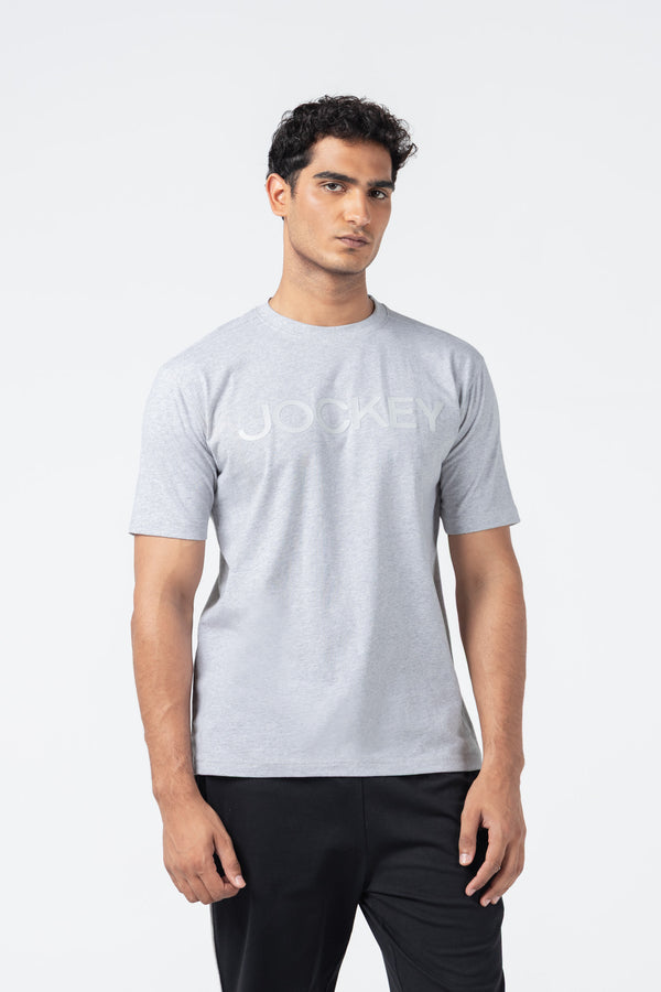 Jockey® Half Sleeves Crew Neck Printed Logo Shirt