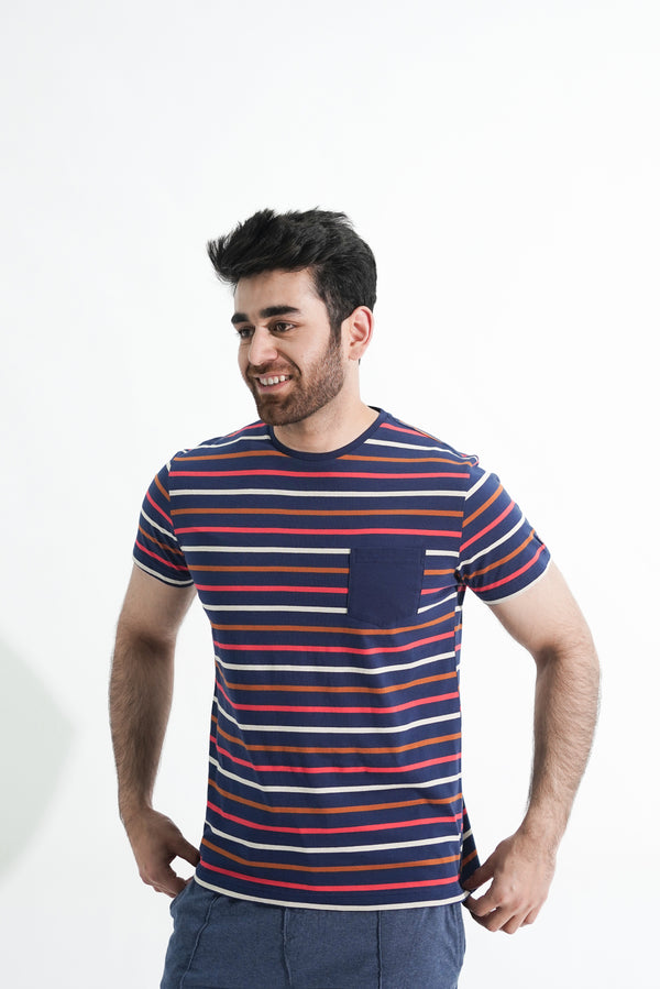 Jockey® Half Sleeves Crew Neck Yarn Dyed Shirt