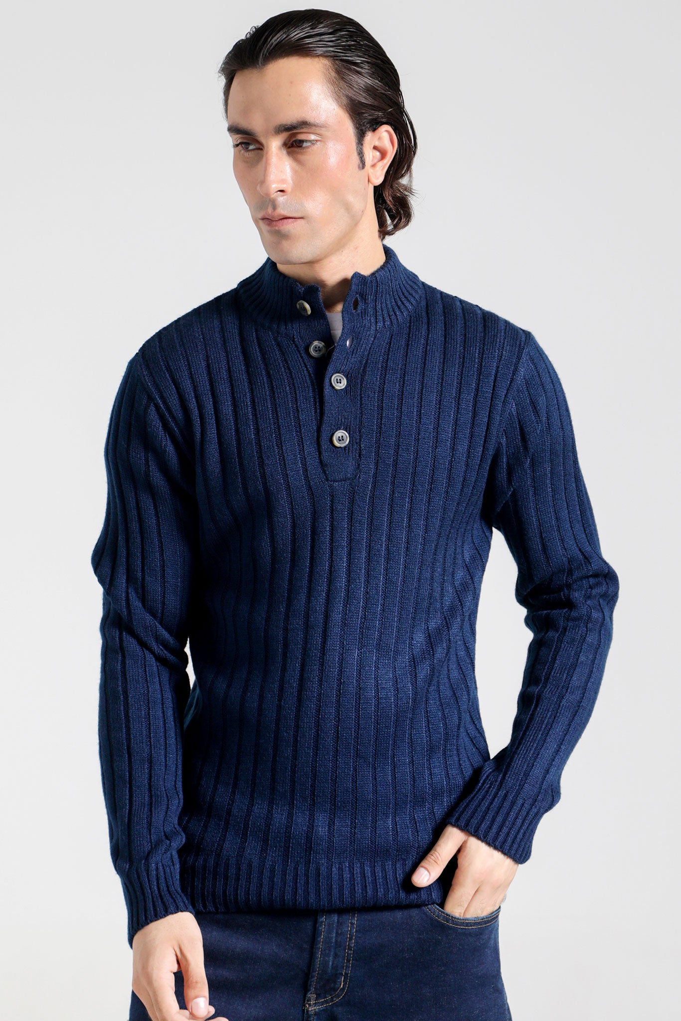 Mock Neck Buttoned Sweater – Jockey Pakistan