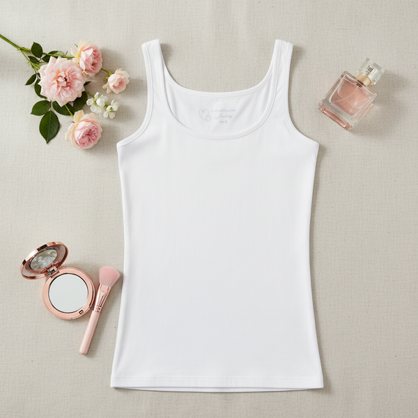 Natural flat lay - White camisole